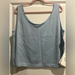 St. John Blue Ice Sweater Tank Top